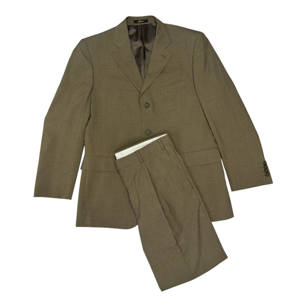 Ferrecci by Uomo 2 Peice Suit Size 42R Grey Blazer Jacket Pants